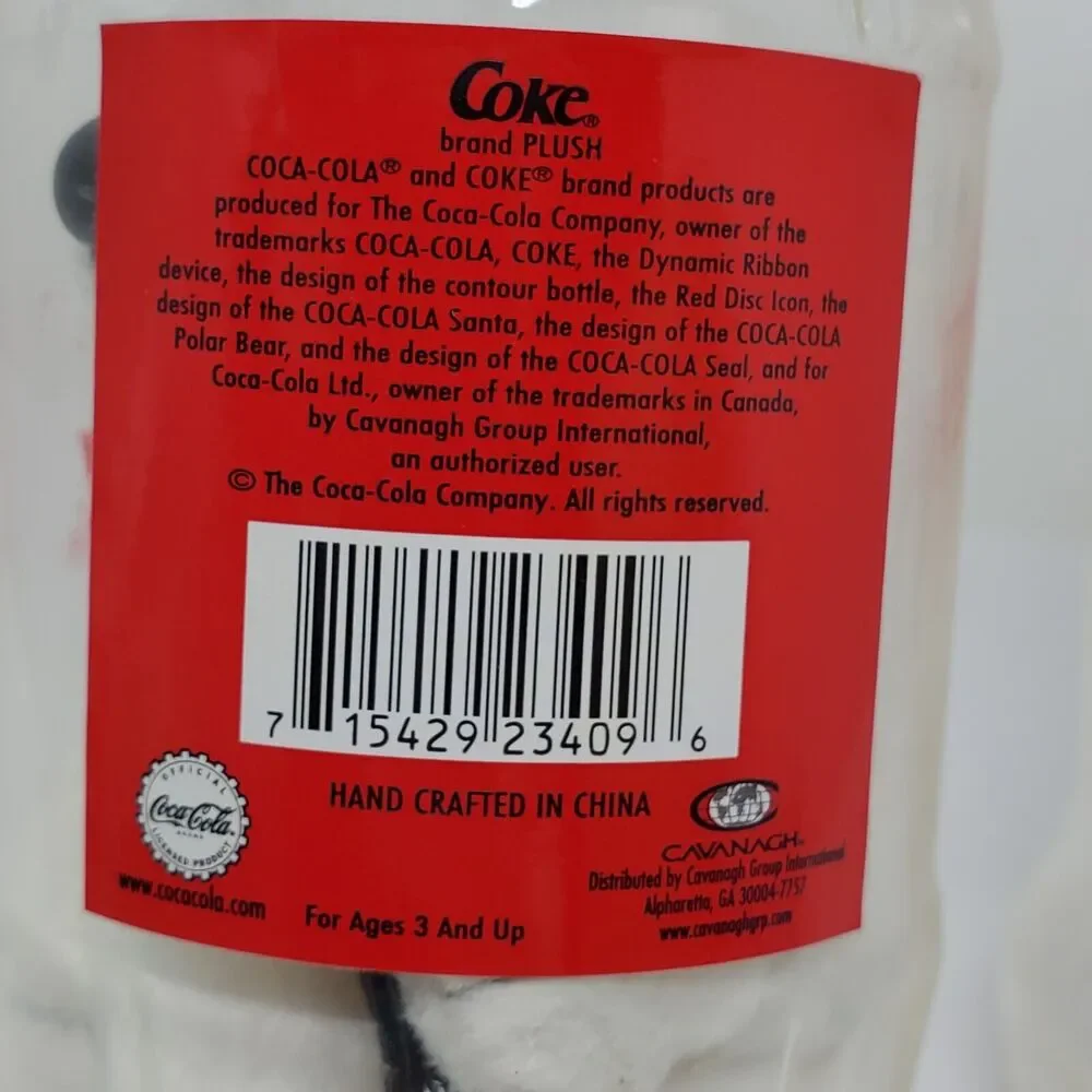 Coca-Cola Plush Polar Bear In Bottle Christmas Polar Bear Brand New Vintage